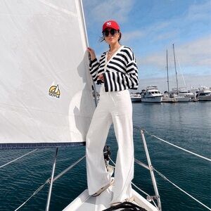 REVOLVE Navy and White Striped Cardigan